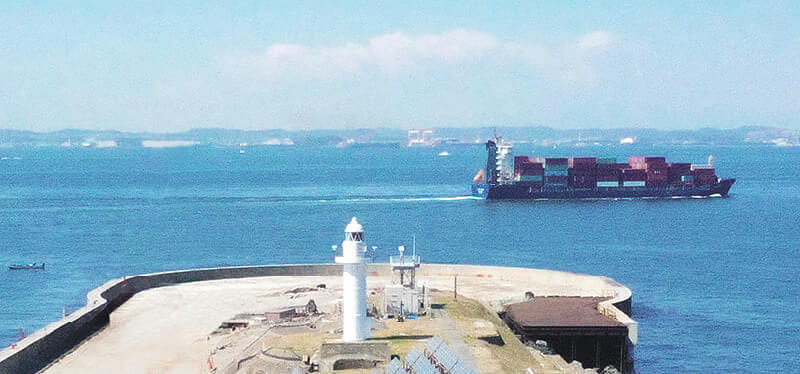 Ships passing by near the No.2 Sea Fort.