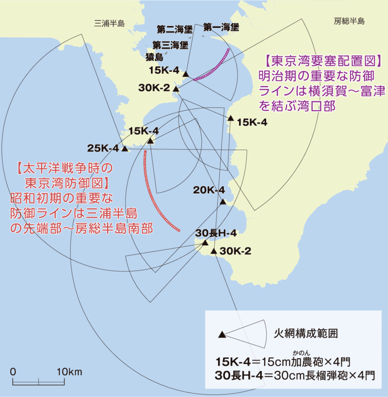 太平洋戦争時の東京湾防御図